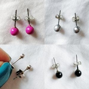 Ball Stud Earrings (Set of 4)